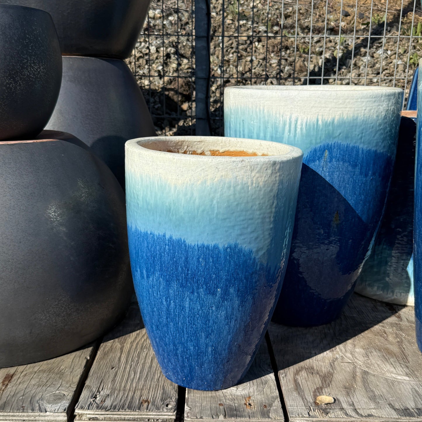 Medium Tall Smooth Faded Ocean Blue