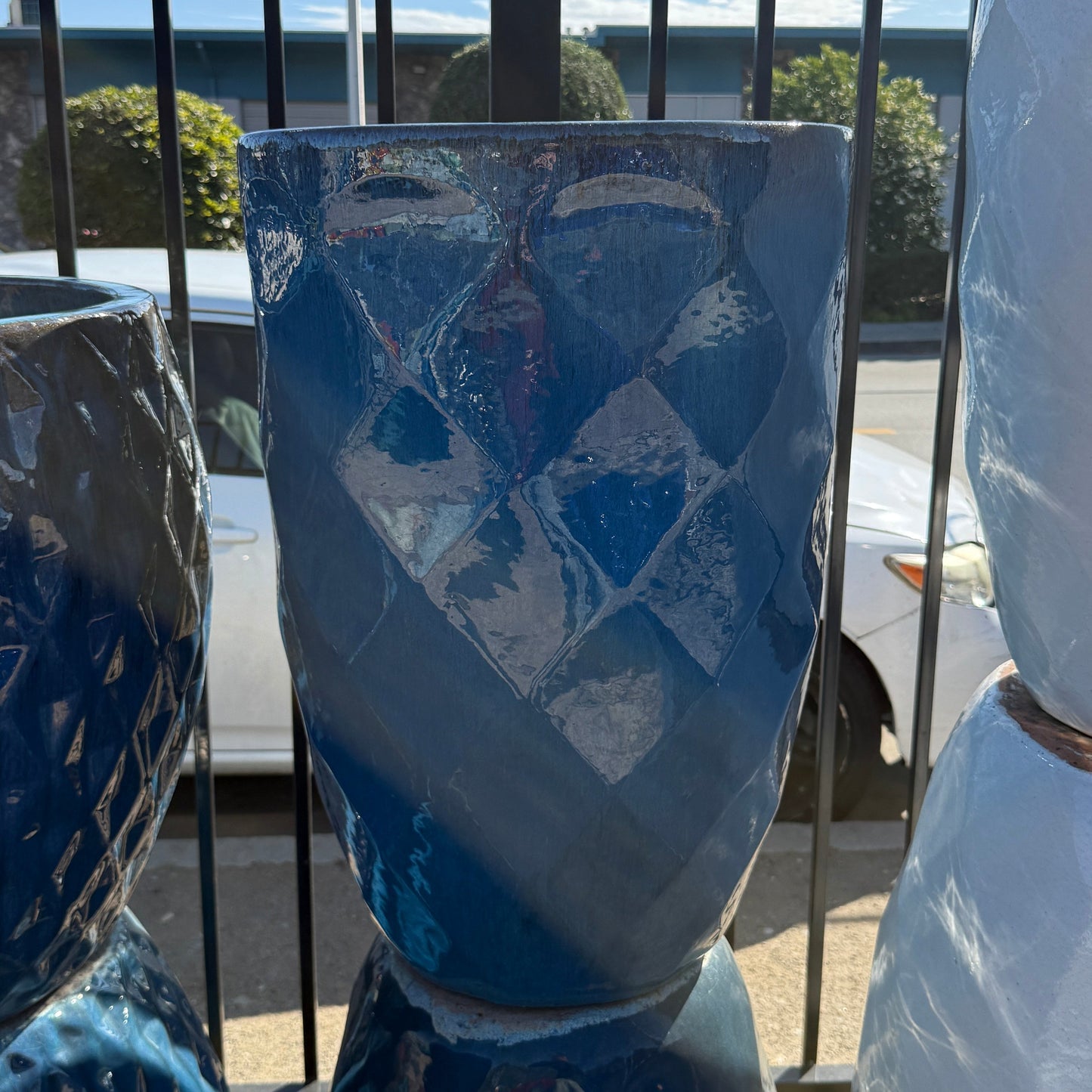 Large Glossy Dark Ocean Blue Pattern