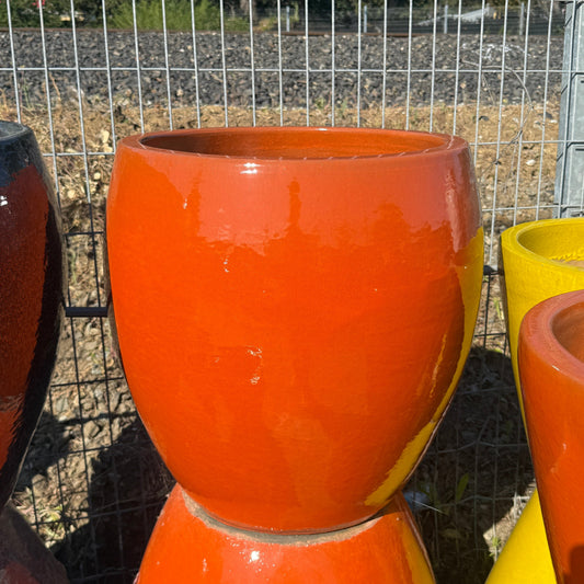 Large Wide Glossy Orange