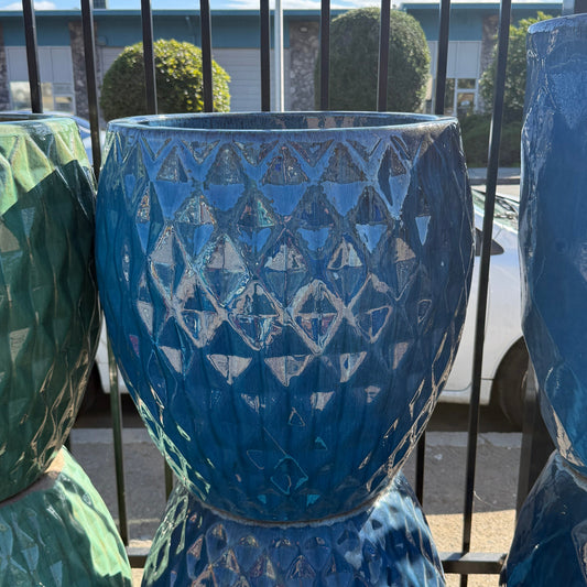 Medium Glossy Dark Ocean Blue Pattern