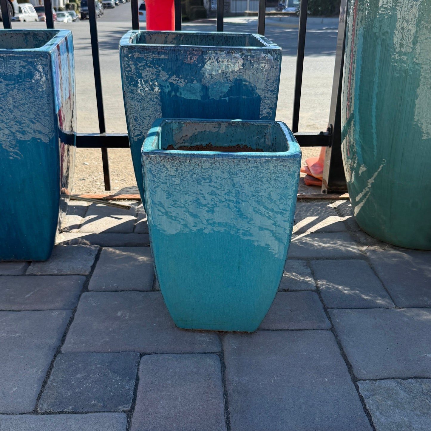 Medium Squared Glossy Ocean Blue