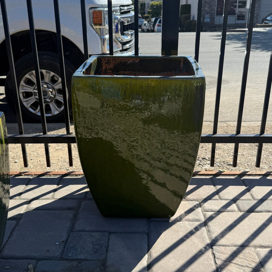 Large Squared Glossy Olive Green